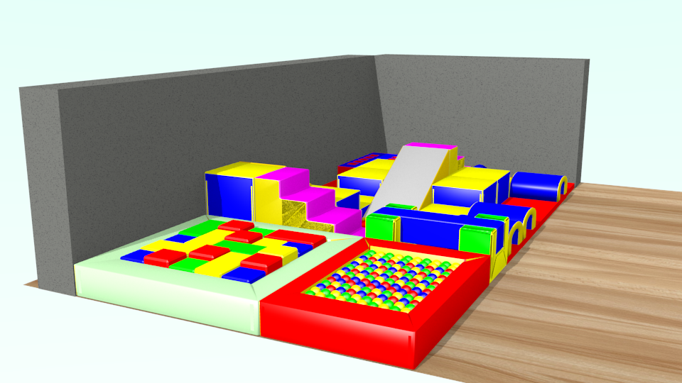 Parcours Modulo Mouss' : 7 x 3.5 x 0.85 m (REF MM 12-02-1)