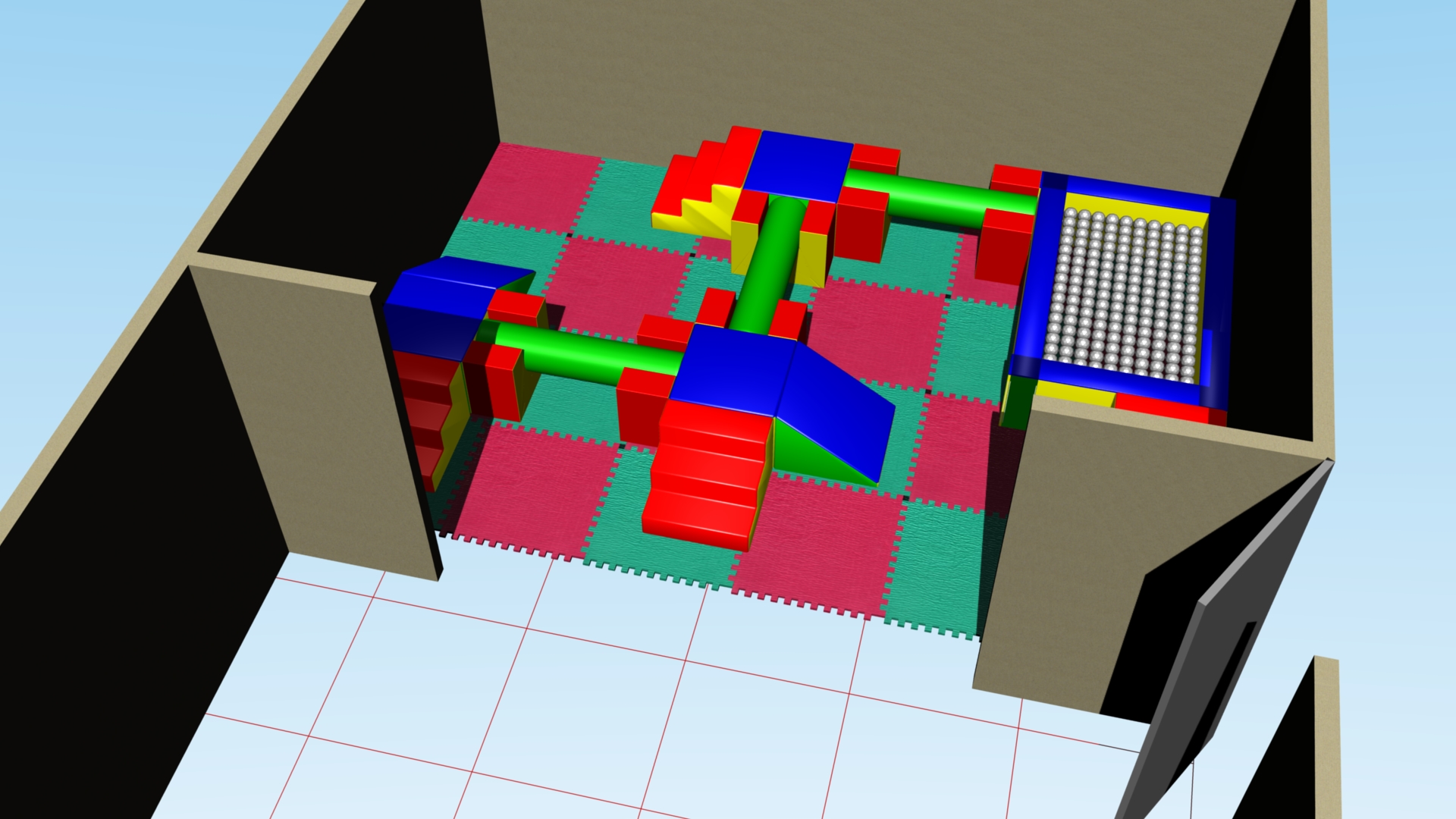 Parcours Modulo Mouss' : 6 x 4 x 0.55 m  (REF 2010.25)