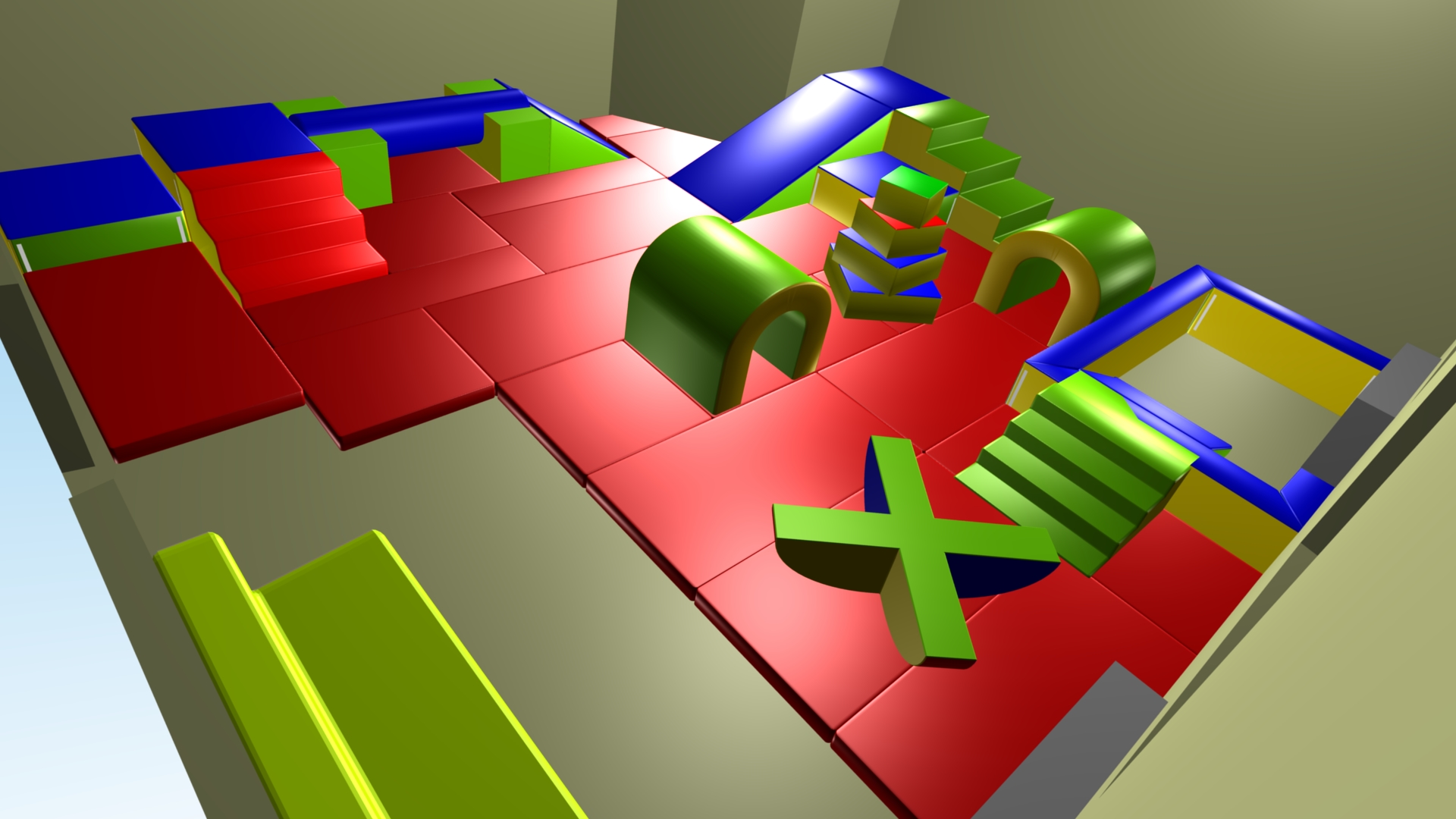 Parcours Modulo Mouss' : 5.6 x 5.25 x 0.65 m  (REF 2010.20)