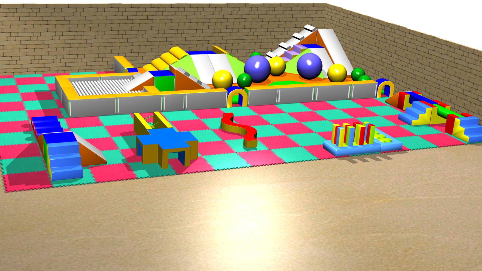 Parcours Modulo Mouss' : 10 x 6 x 0.85 m (REF 2010.16)