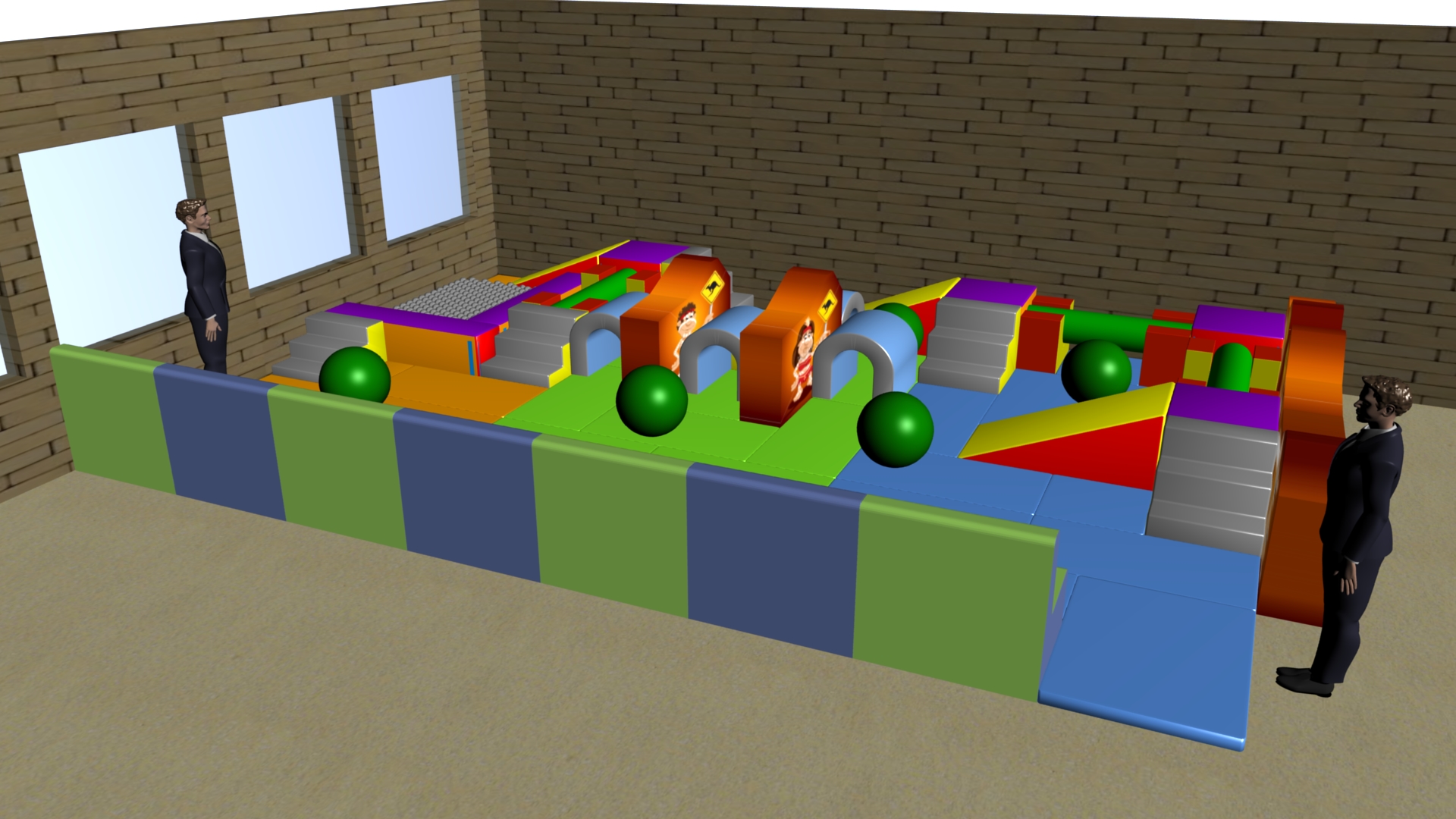 Parcours Modulo Mouss' : 8.8 x 7 x 0.65 m (REF 2010.40)