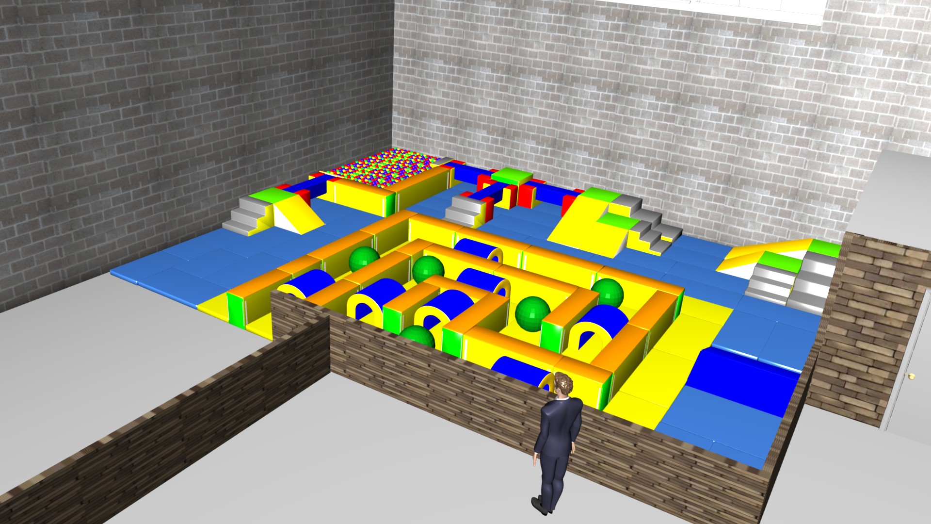 Parcours Modulo Mouss' : 10.5 x 8.1 x 0.65 m (REF 2010.24)