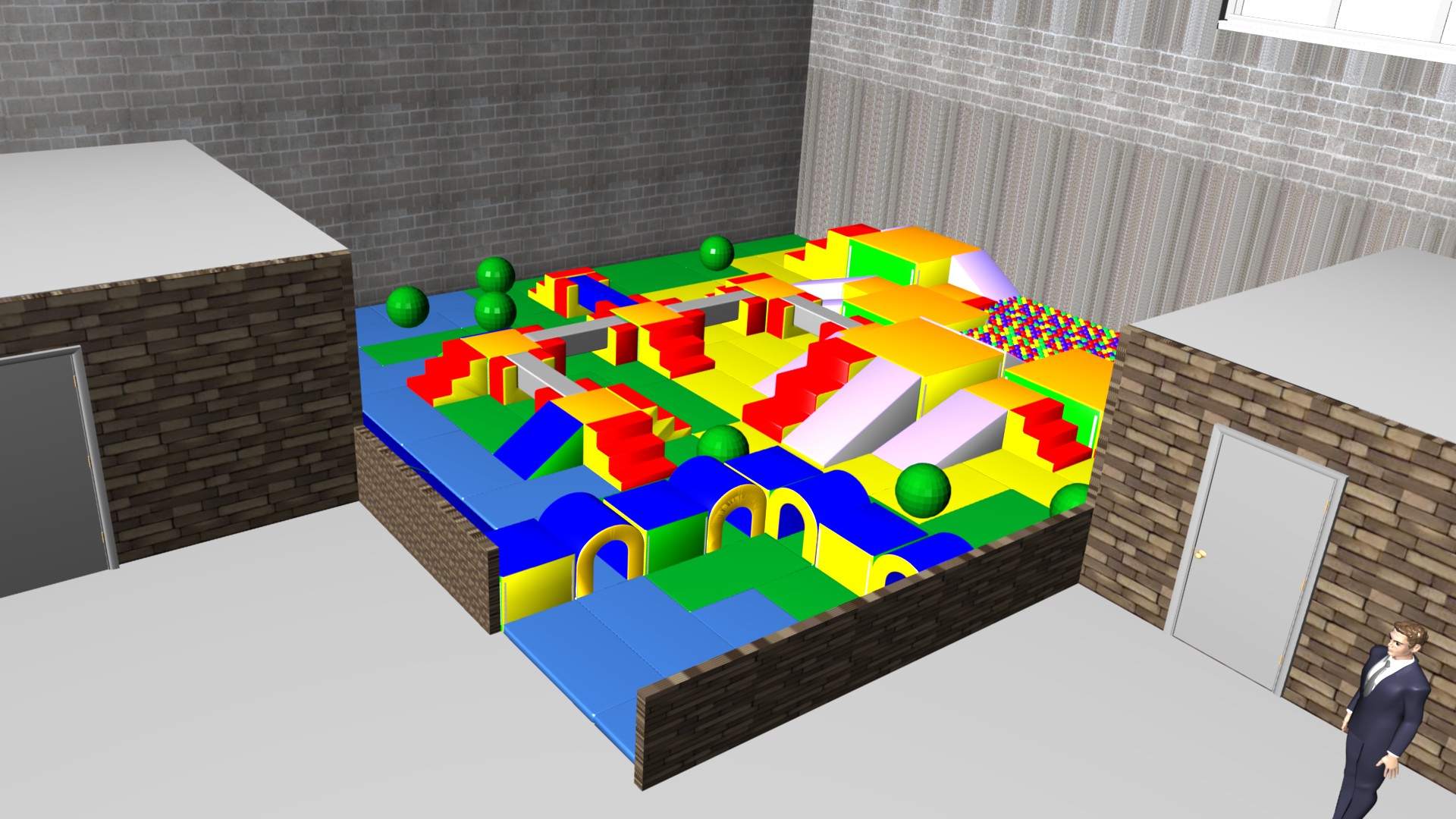 Parcours Modulo Mouss' : 9.8 x 9.8 x 0.95 m (REF 2010.23)