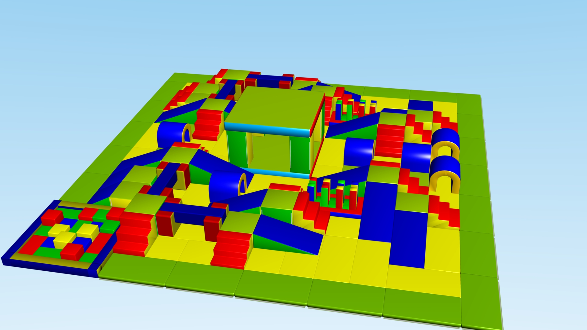 Parcours Modulo Mouss' : 9.8 x 9.8 x 0.65 m (REF 2010.31)