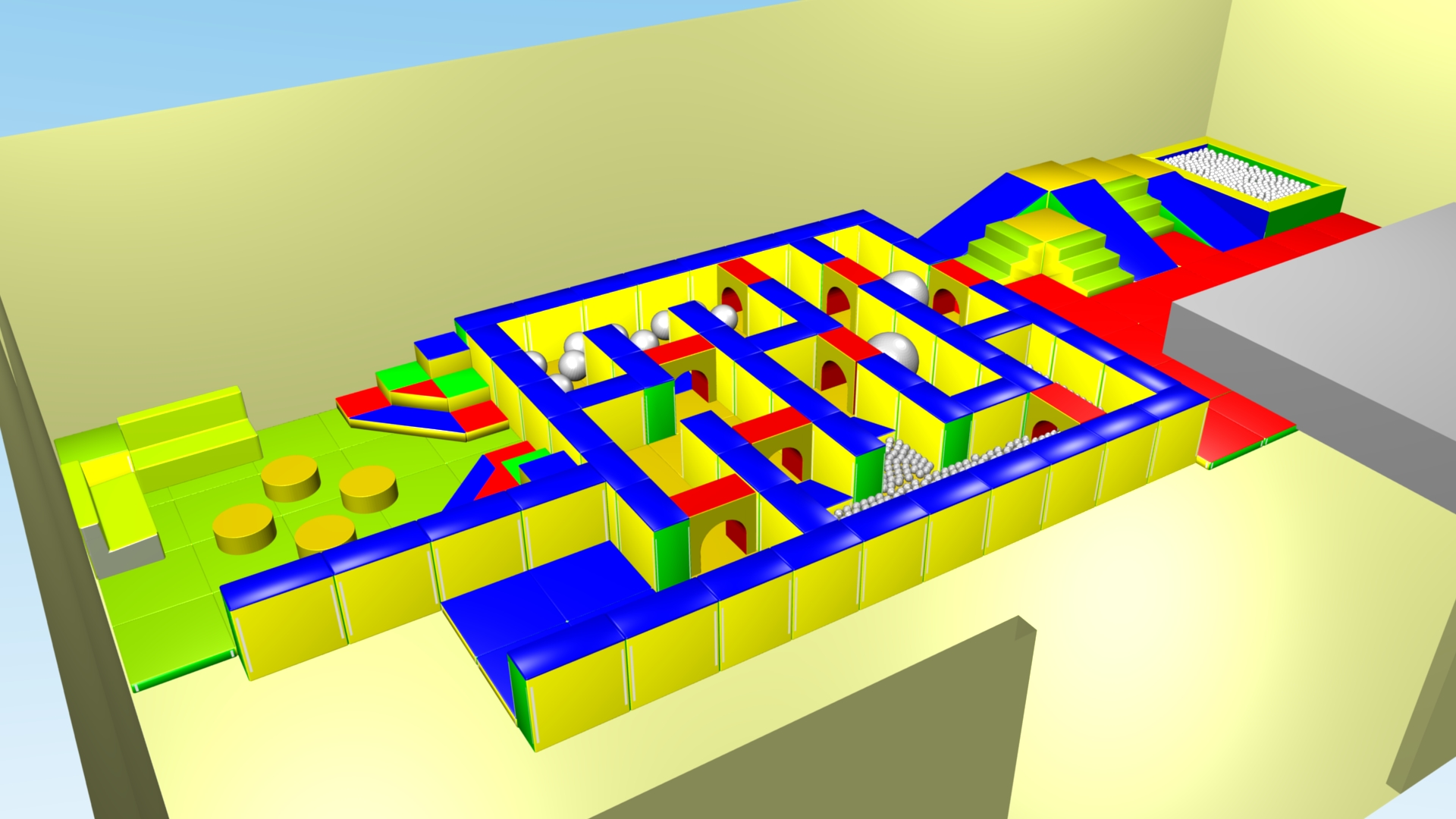 Parcours Modulo Mouss' : 27.8 x 700 x 0.65 m (REF 2010.13)