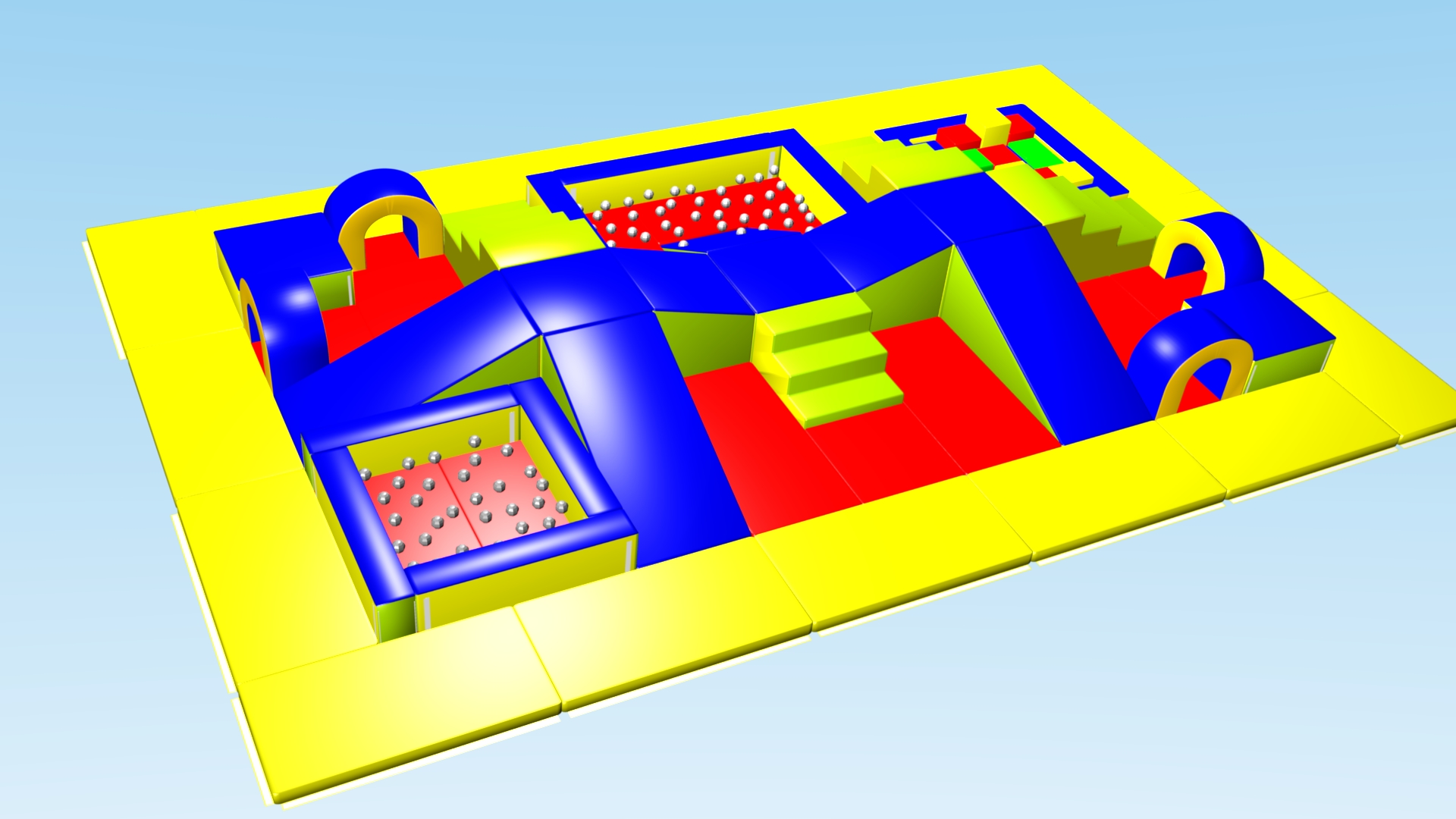 Parcours Modulo Mouss' : 7.7 x 4.9 x 0.65 m (REF 2010.22)