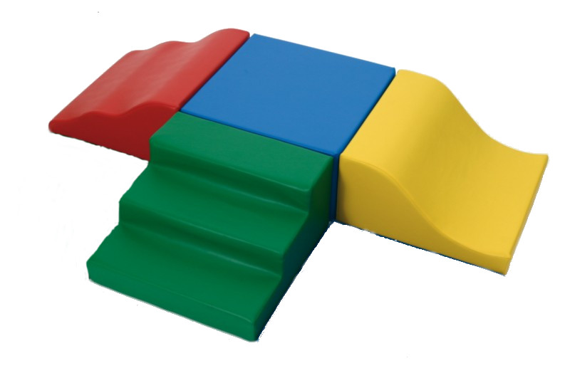 Kit A 4 elements G30 : 1 Cube - 1 escalier 3 marches- 1 vague - 1 ondulation : 60 x 60 x 30 cm (REF MotG30-Kit 4A)