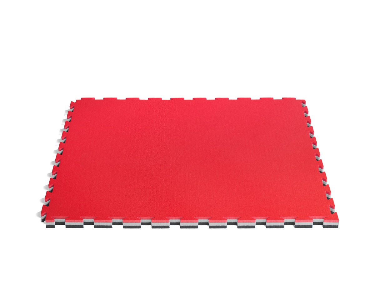 Tatami MMA Grappling - 100 x 100 cm paisseur 3,5 cm - Rouge / Gris / Noir (REF MART-3.1)